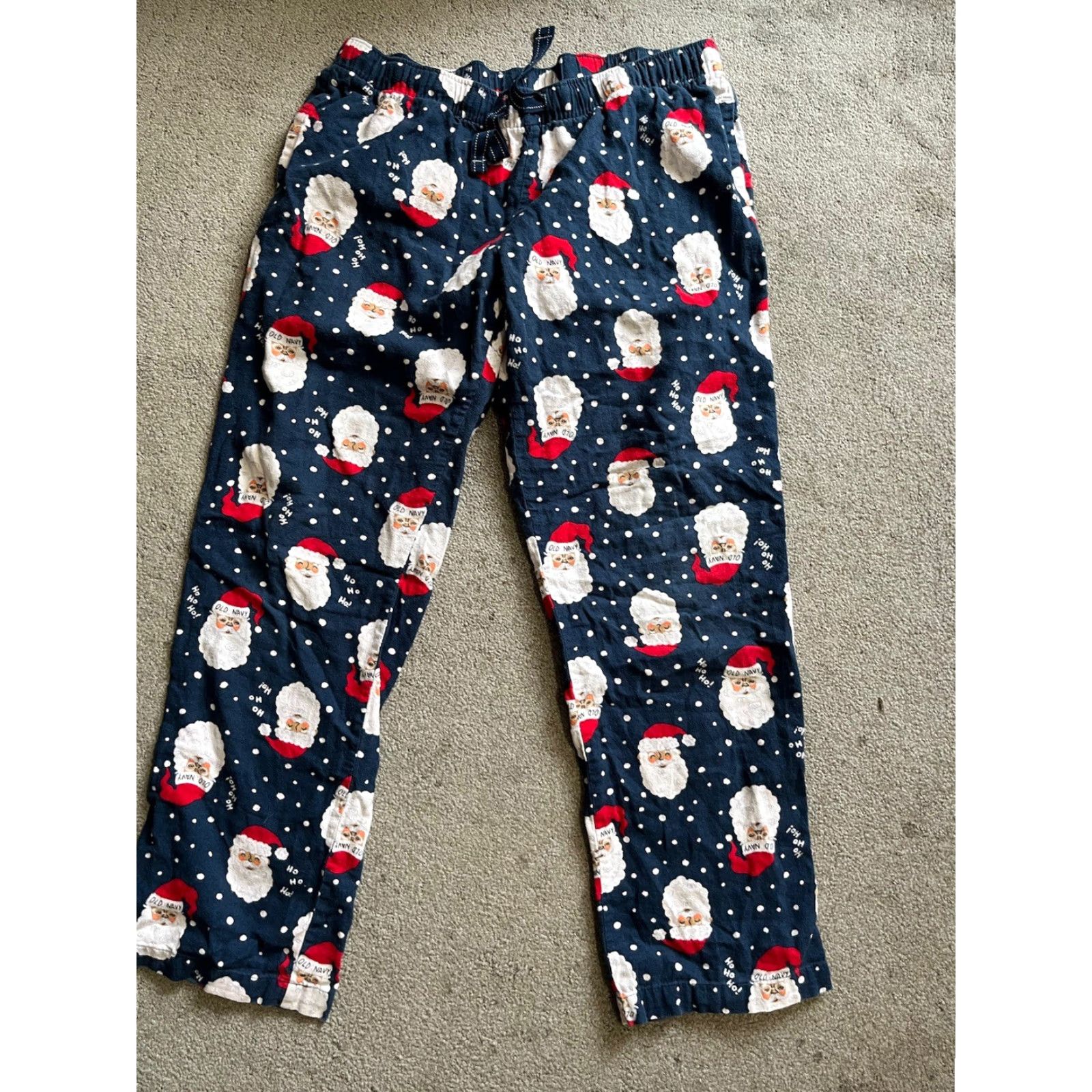 Old Navy Old Navy Pajama Pants Blue Flannel Santa Match The Fam Mid-Rise L Unisex Adults Size 36" / US 14 / IT 50 - 2 Thumbnail