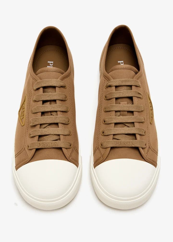Prada o1la1rc1a0925 Cork Fabric Sneakers in Beige/White Size US 8 / EU 41 - 3 Thumbnail
