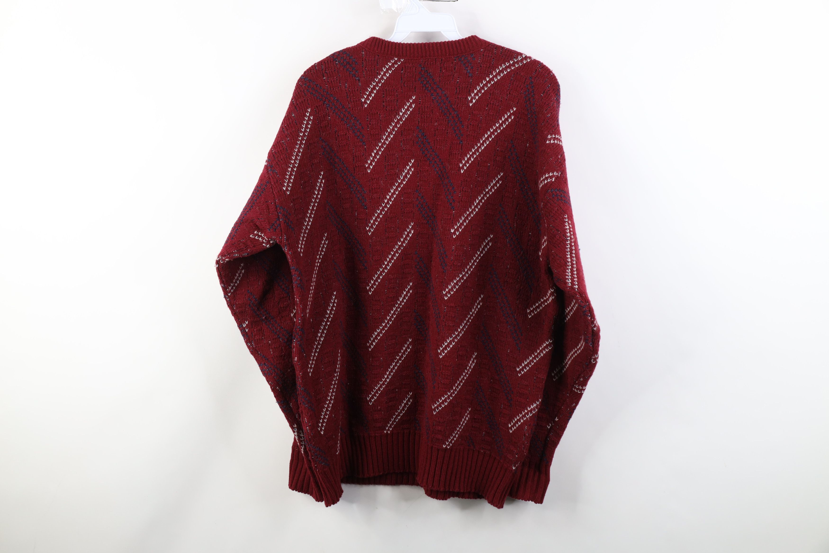 Vintage Vintage 90s Streetwear Herringbone Knit Crewneck Sweater USA Size US L / EU 52-54 / 3 - 7 Thumbnail