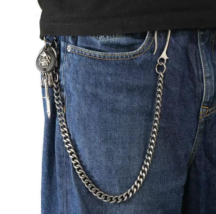 Jewelry Y2K Punk Goth Emo Skull Knife Wallet Chain Size ONE SIZE - 2 Thumbnail