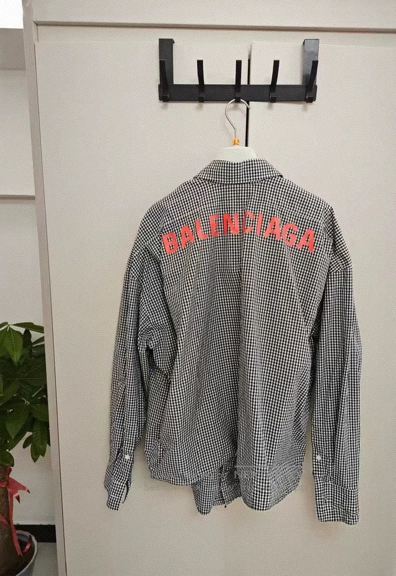 Balenciaga Balenciaga Long Sleeve Black and White Plaid Shirt with Ba Size XS / US 0-2 / IT 36-38 - 2 Thumbnail
