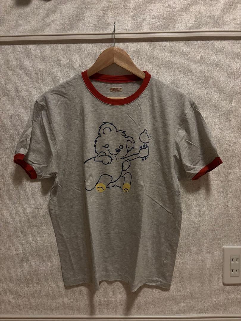 KAPITAL Tenjiku Bear Ringer T-shirt Grey Size M