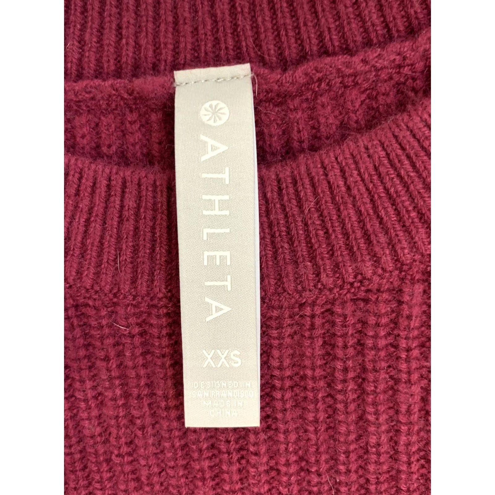 Athleta Athleta Sweater Ribbed Wool Cashmere XXS Crew Neck Long Sleeve Red Solid Pullover Women Size XXS / US 00 / IT 34 - 6 Thumbnail