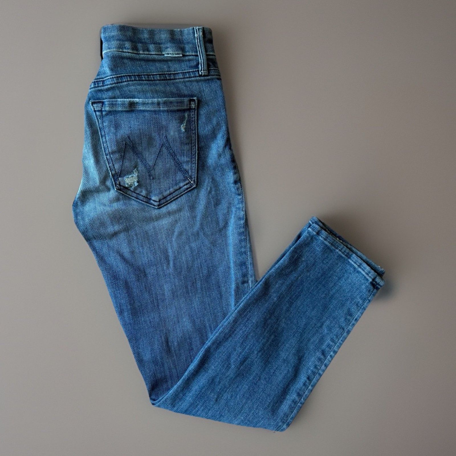 MOTHER Mother Looker Crop Jeans W 26 Blue Medium Wash Glam Boho Size 26" / US 2 / IT 38 - 1 Thumbnail
