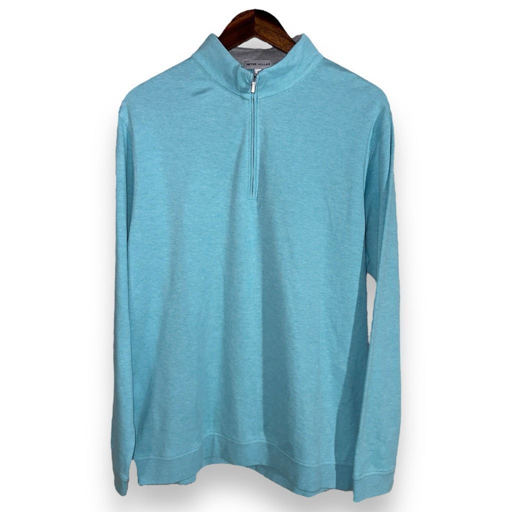 Peter Millar Peter Millar Teal Blue 1/4 Zip Sweater Size L Size US L / EU 52-54 / 3 - 1 Thumbnail