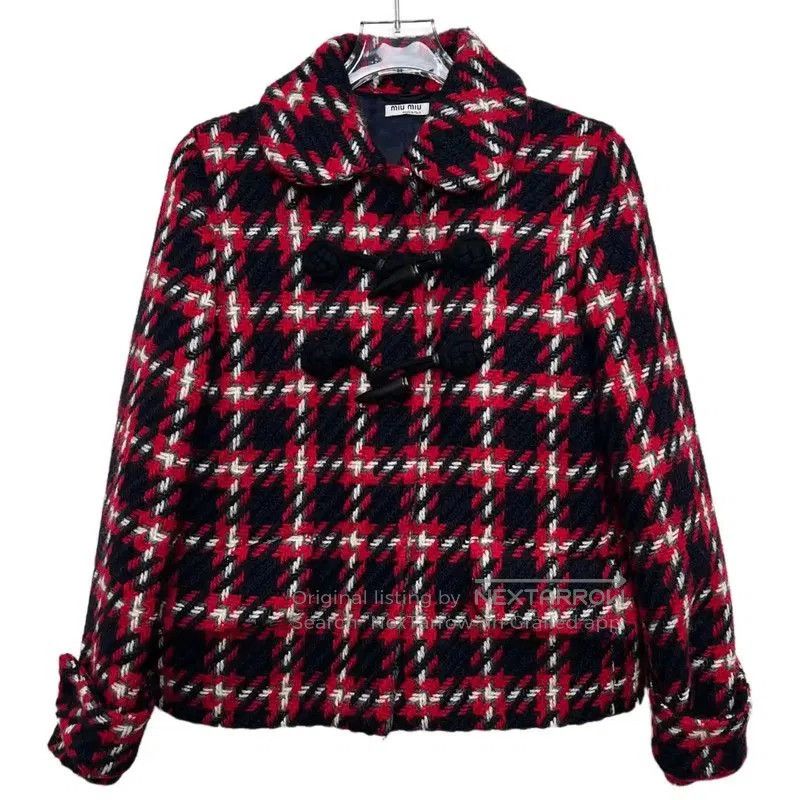 Miu Miu Miu Miu Red Cotton Blend Jacket . Size M / US 6-8 / IT 42-44 - 1 Thumbnail