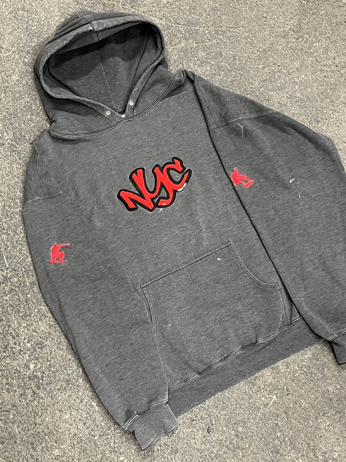 Jnco style y2k skate hoodie rare hype boxy faded streetwear