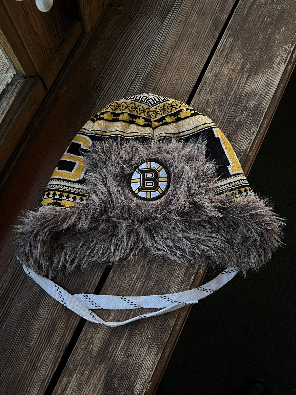 Boston Bruins Vintage Ushanka Hat NHL CCM Archive Rare Y2K