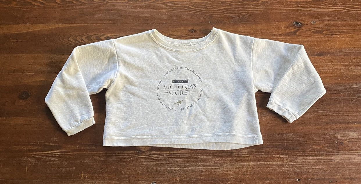 Victoria's Secret × Vintage Vintage 90’s Victoria’s Secret Cropped Crewneck Sweatshirt Size S / US 4 / IT 40 - 2 Thumbnail