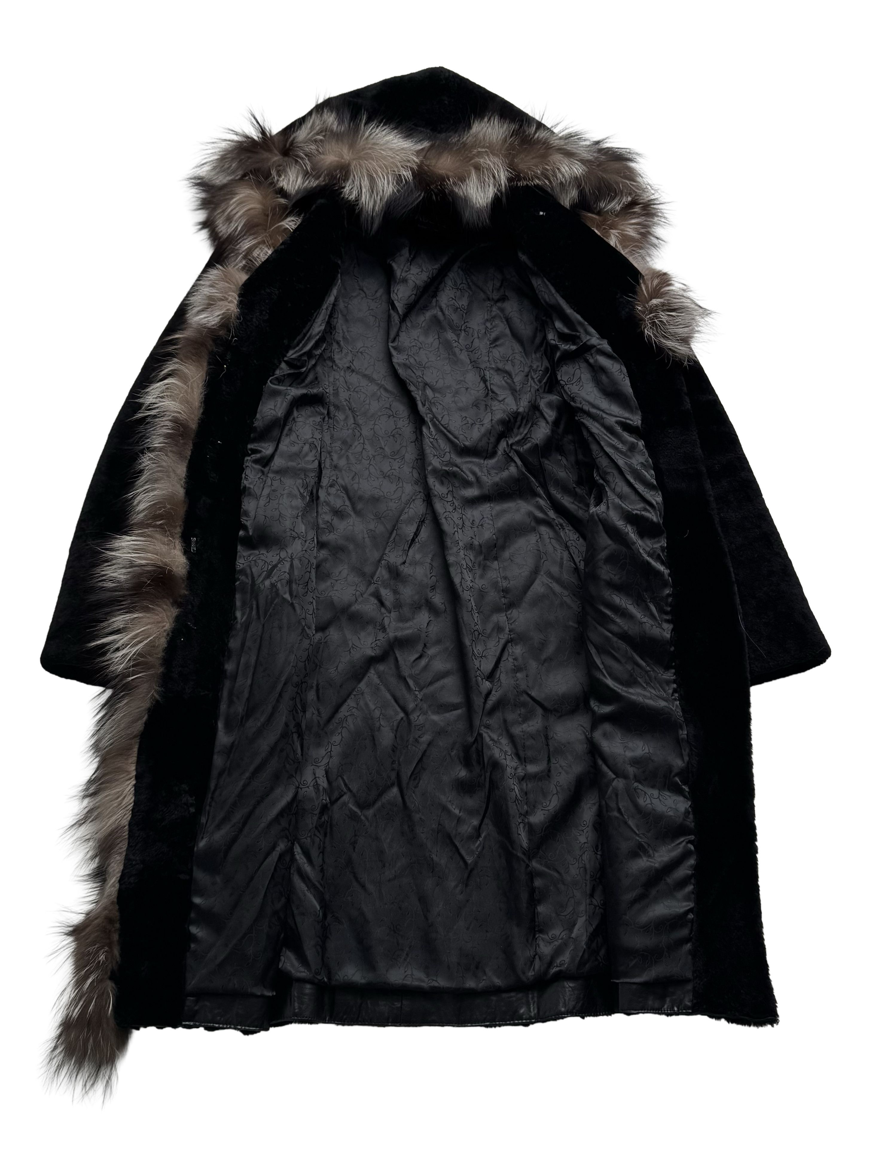 Vintage Vintage Real Lambskin Hooded Coat Size L / US 10 / IT 46 - 9 Thumbnail
