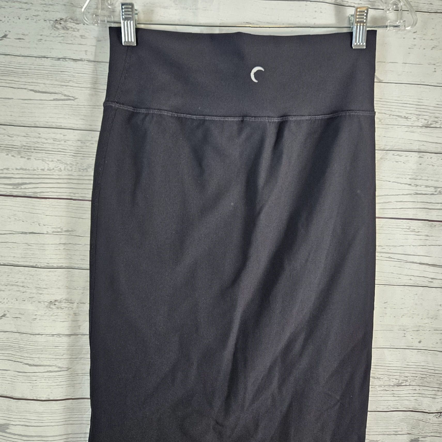 Vintage Zyia Skirt Womens Large Solid Black Pull On Nylon Spandex Knee Length Pencil Straight 29.5" Waist 13" Black Size 36" / US 14 / IT 50 - 4 Thumbnail