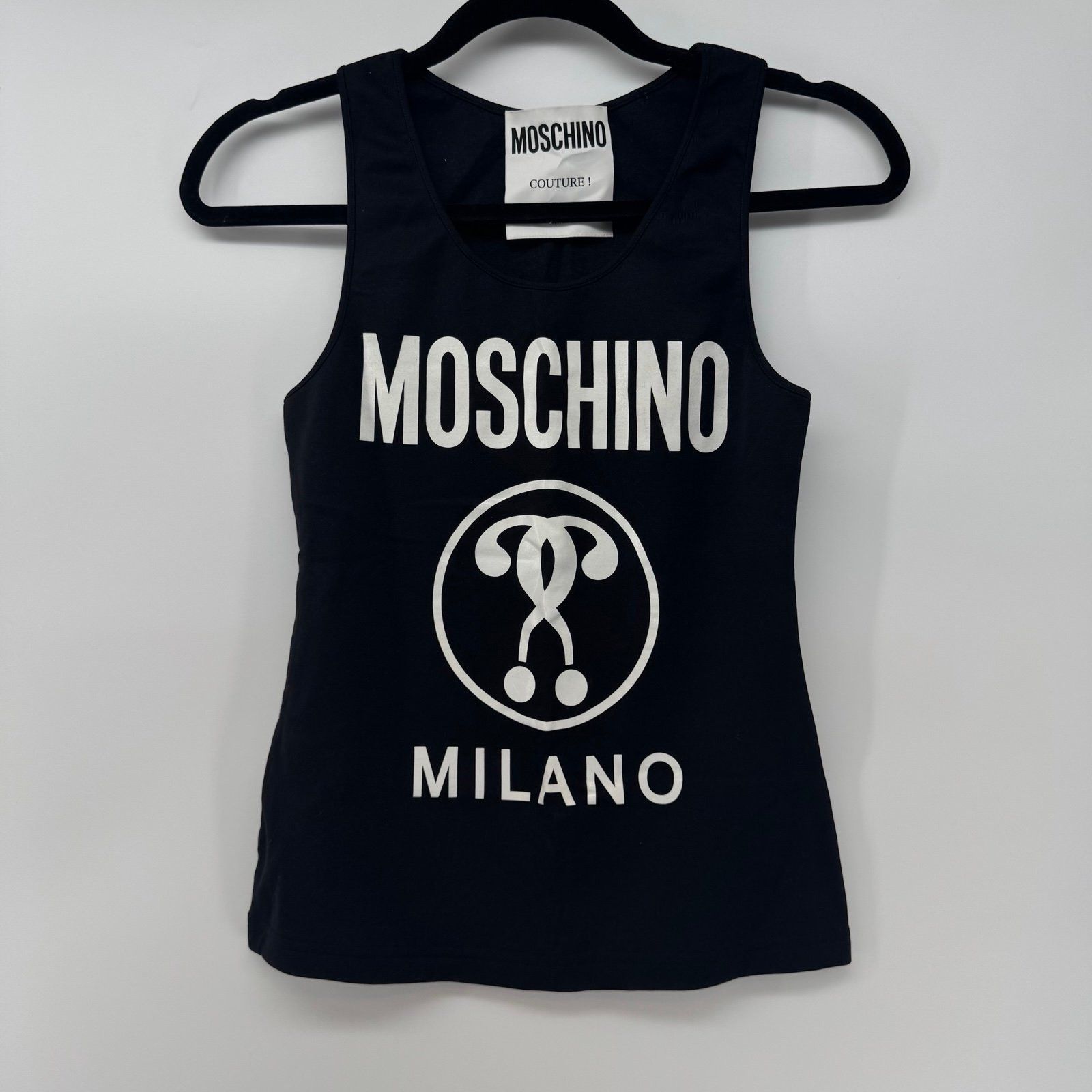 Moschino Moschino Couture Milano Logo Tank Top – Size IT 36 (US 2) Size XS / US 0-2 / IT 36-38 - 1 Thumbnail