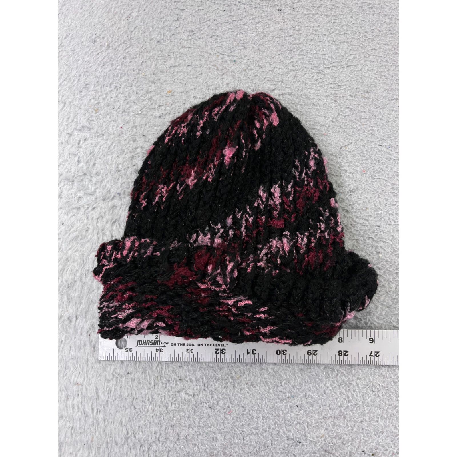 Pinko Beanie Toque Womens One Size Black Pink Spiral Stripe Knit Acrylic Snow Ski Size ONE SIZE - 3 Thumbnail