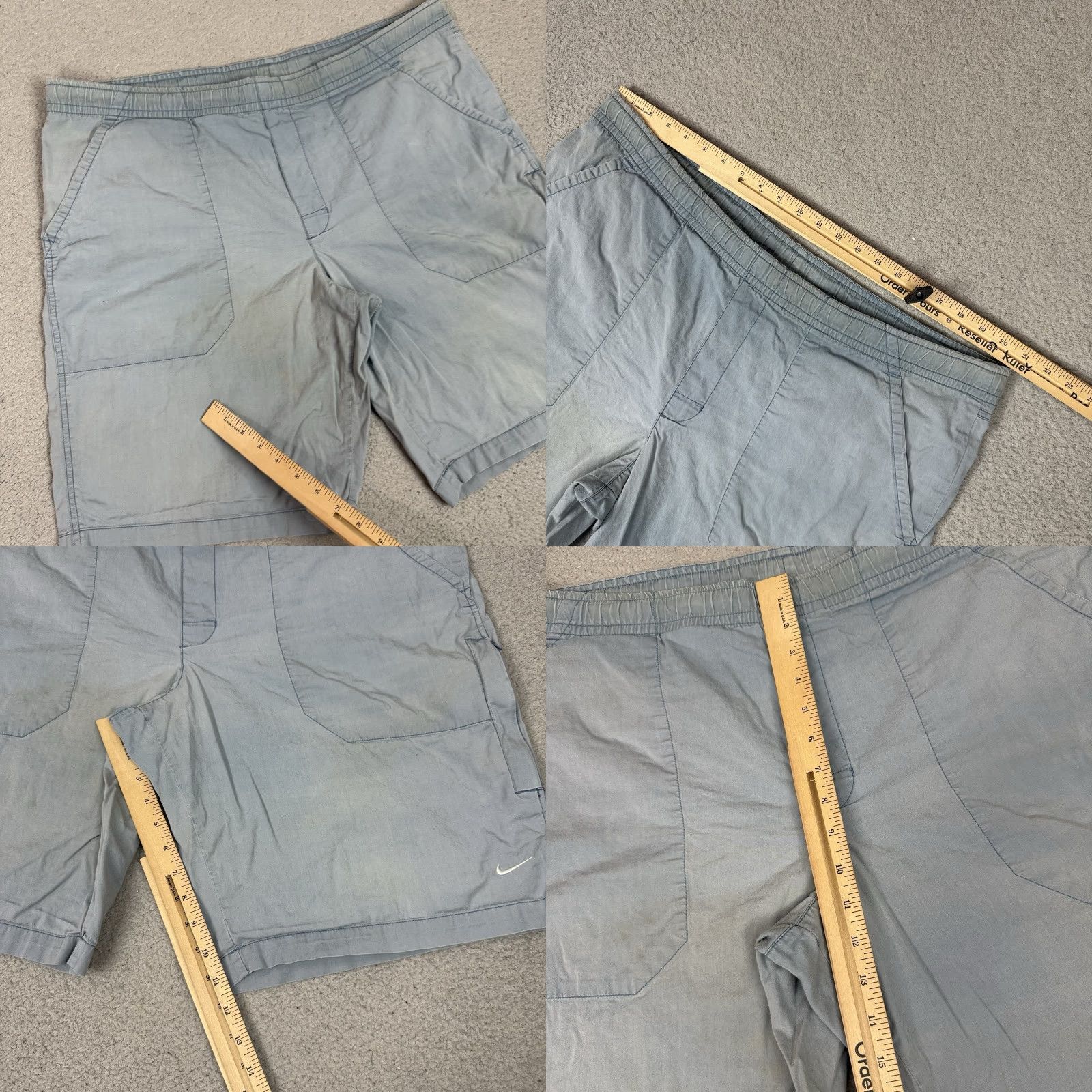 Nike VINTAGE Nike Shorts Mens XL Blue Embroidered Distressed Swoosh Rare Vtg Casual Size US 36 / EU 52 - 8 Thumbnail