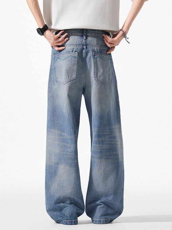 Japanese Brand Men's Light-Wash Vintage Wide-Leg Jeans Size US 32 / EU 48 - 4 Thumbnail