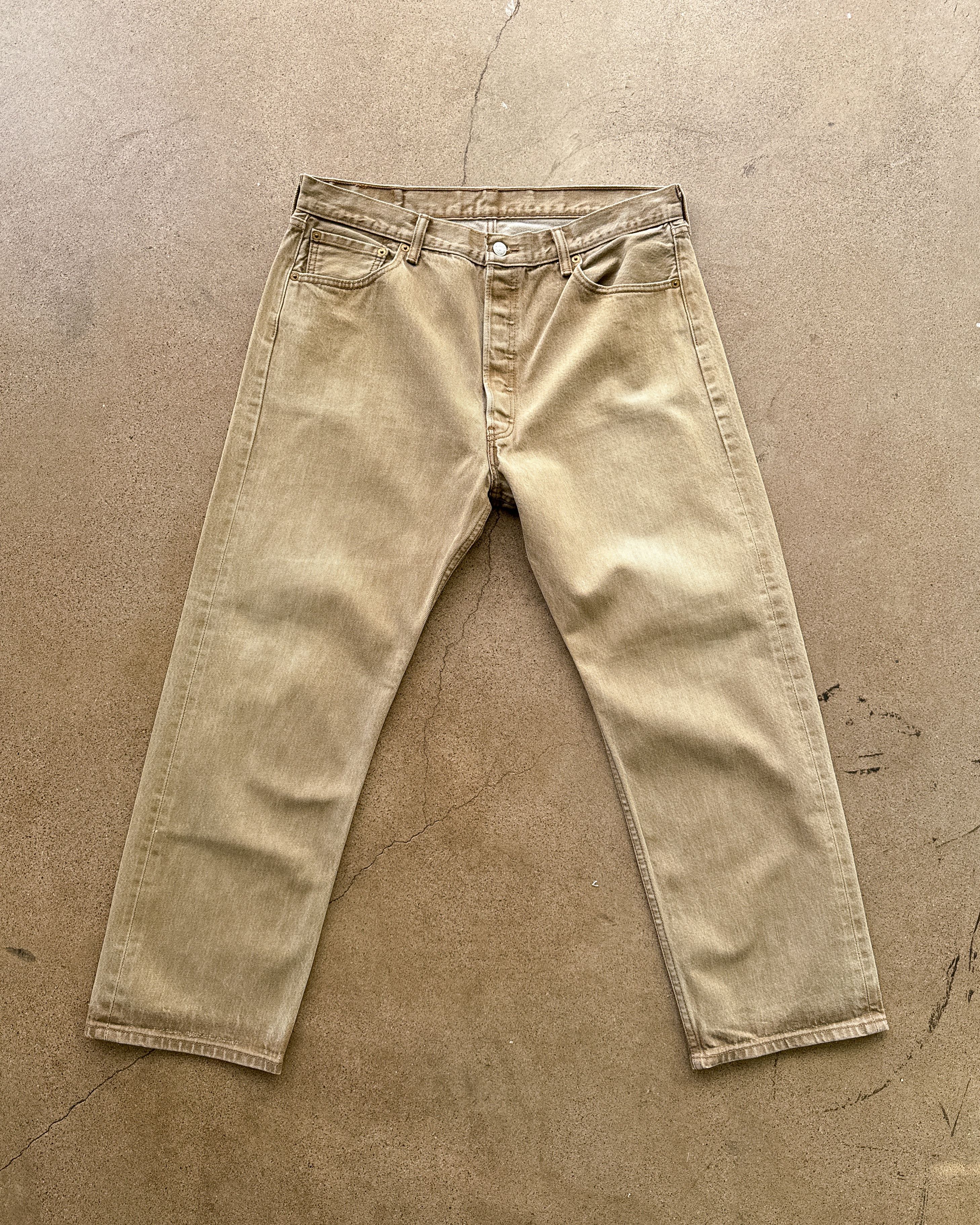 Vintage Levi's 501 Jeans Tan Khaki Y2K Men's 36 Straight Leg