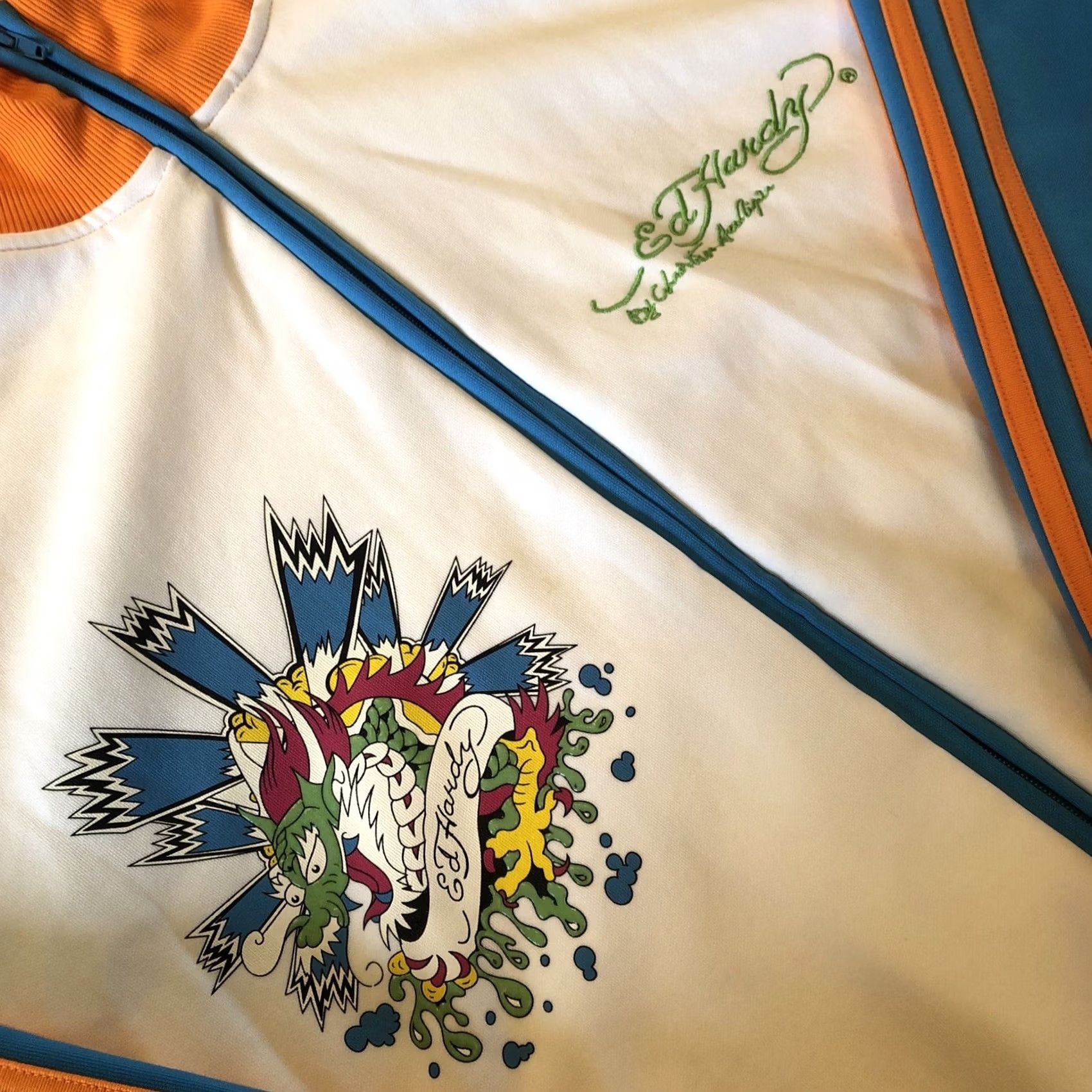 Ed Hardy Ed Hardy By Christian Audigier Colorful Koi Specialty Track Jacket 2XL Unisex Adults Multicolor Full Zip Zipped Pockets Size XXL / US 16-18 / IT 52-54 - 3 Thumbnail