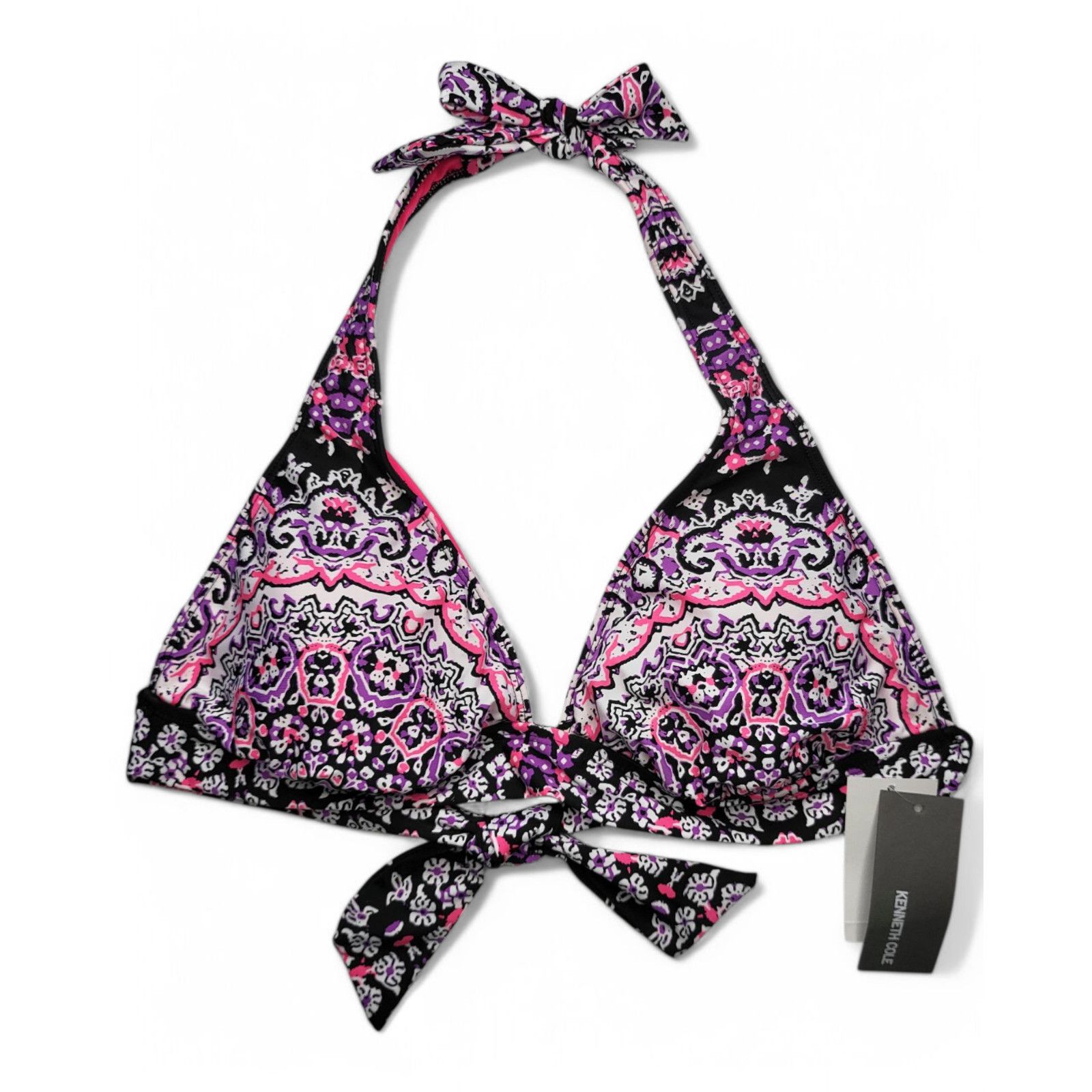 Kenneth Cole NWT KENNETH COLE Reaction Womens Mandala Halter Bikini Top Size L / US 10 / IT 46 - 1 Thumbnail