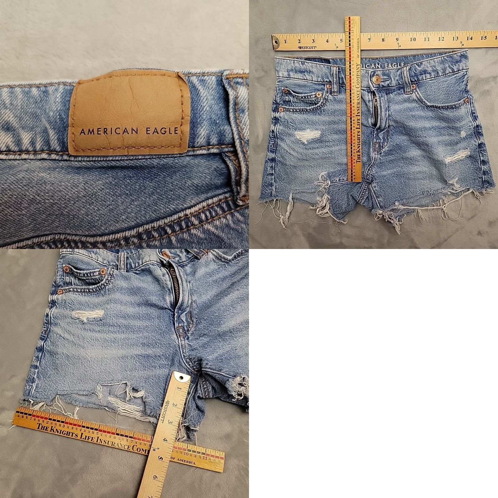 American Eagle Outfitters American Eagle Shorts Women 0 Denim 27x3 Mini 90s Boyfriend Distressed Faded Y2K Size 25" / US 0 / IT 36 - 8 Thumbnail