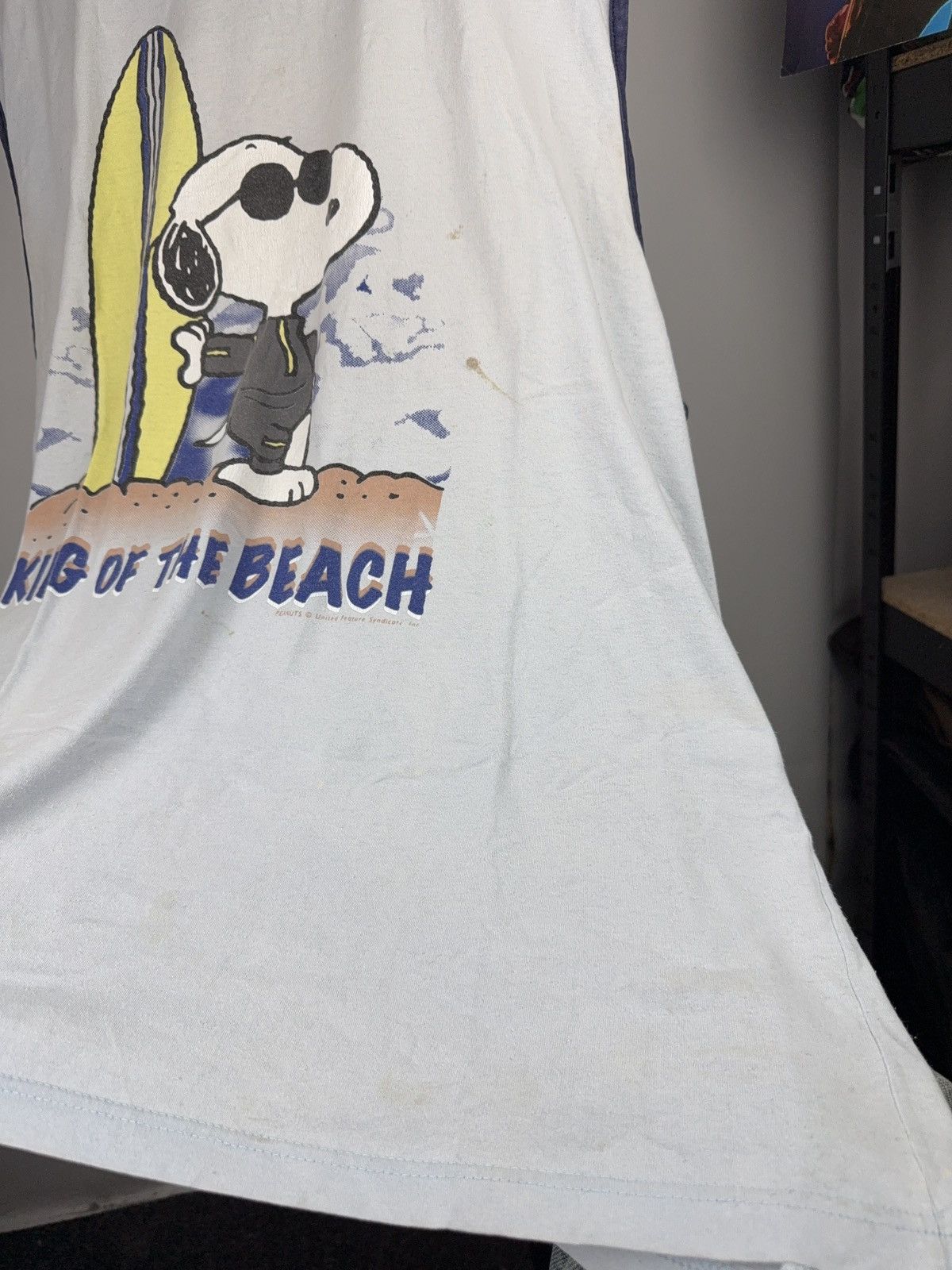 Peanuts 80s Peanuts Vintage Snoopy King Of The Beach Surf Sleeveless Size US XXL / EU 58 / 5 - 13 Thumbnail