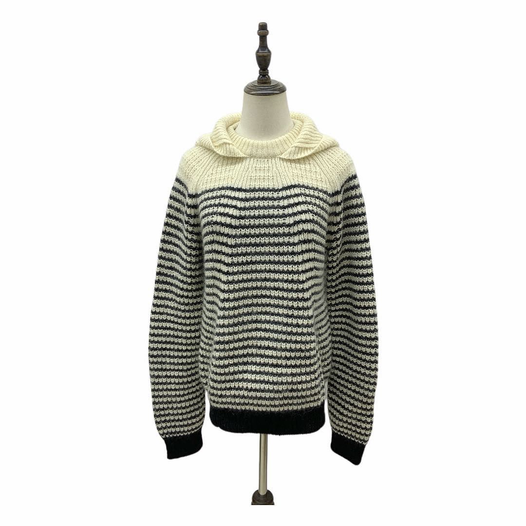 Saint Laurent Paris Saint Laurent Striped Hooded Sweater Size L Size L / US 10 / IT 46 - 1 Thumbnail