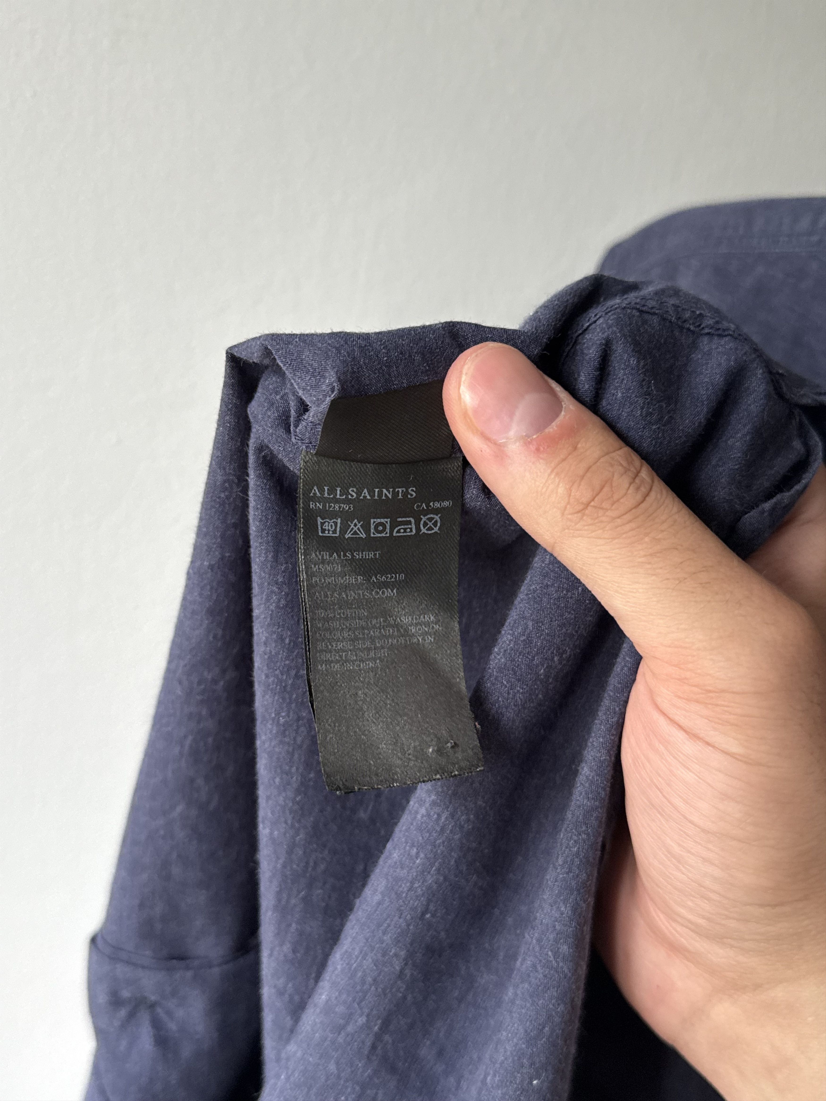 Allsaints Allsaints Avila Ink Navy Cotton Ramskull Long Sleeve Shirt Size US S / EU 44-46 / 1 - 13 Thumbnail