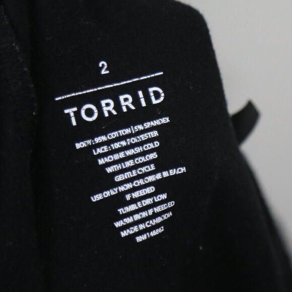 Torrid Torrid Premium Legging - Embroidered Floral Black Size 2X Size 33" - 4 Thumbnail