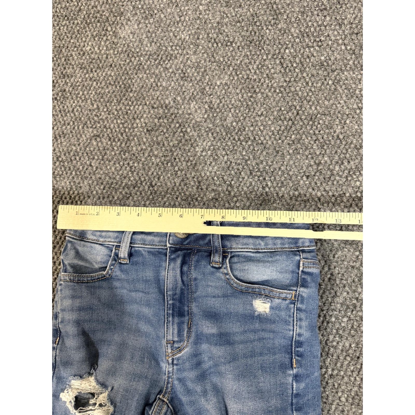 American Eagle Outfitters American Eagle Jeans Womens 00 Short High-Rise Jegging Blue Slim Distressed 5-Pocket Stretch Denim Size 24" / US 00 / IT 34 - 4 Thumbnail