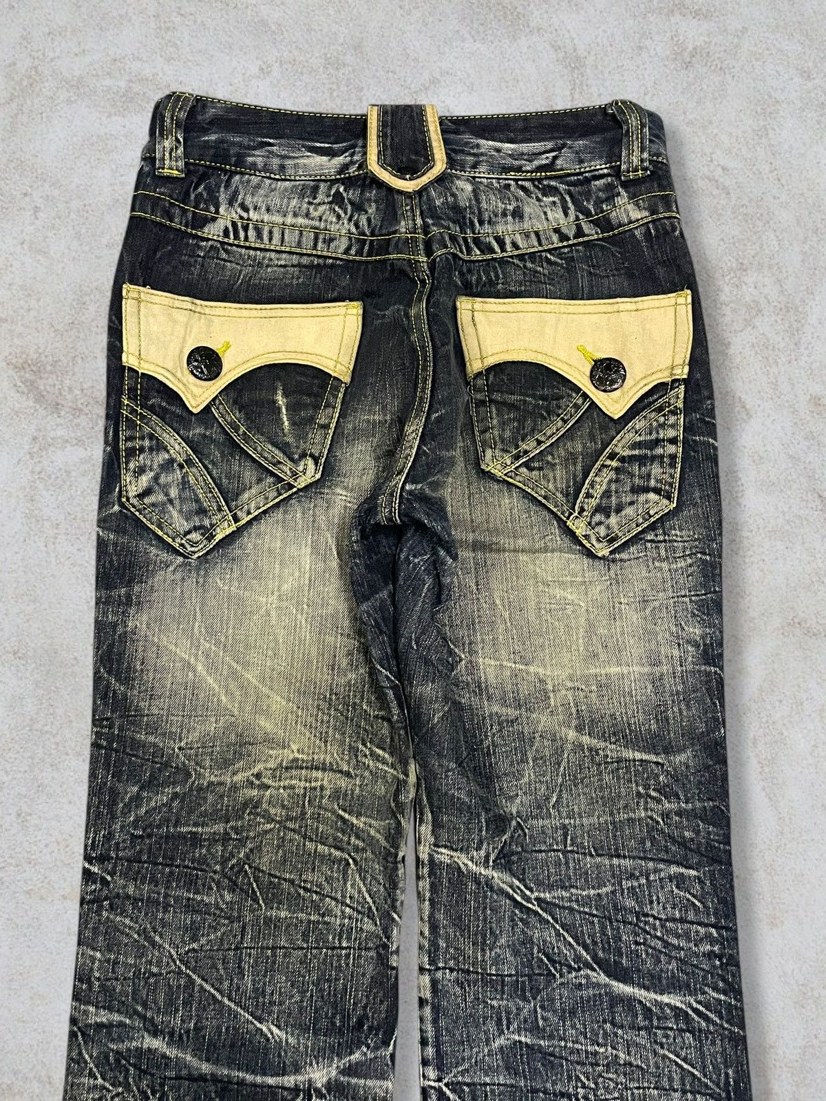 Le Grande Bleu (L.G.B.) Japanese Gothic And Punk Style Rusty Mud Wash Skull Jeans Size US 30 / EU 46 - 12 Thumbnail
