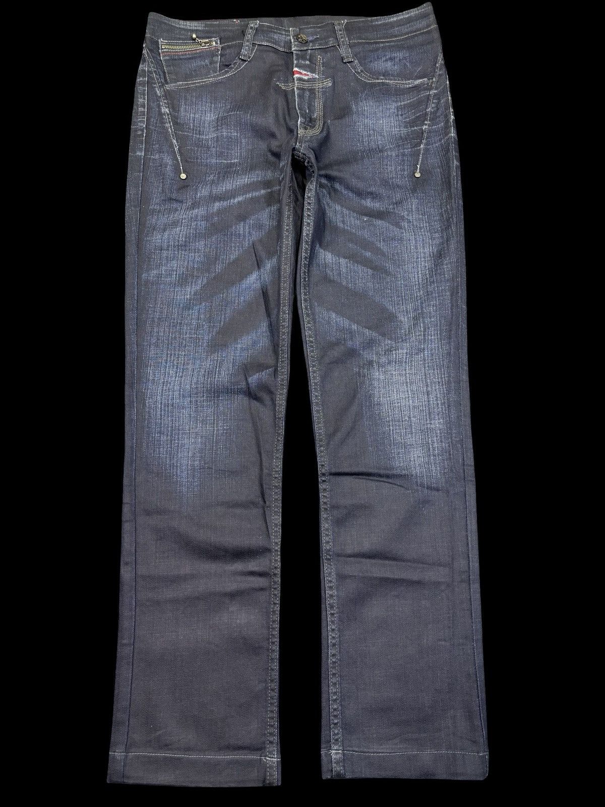 Marithe + Francois Girbaud MFG Stretchable Skinny Rare Dope Wax Indigo Denim F880 Size US 33 - 1 Thumbnail