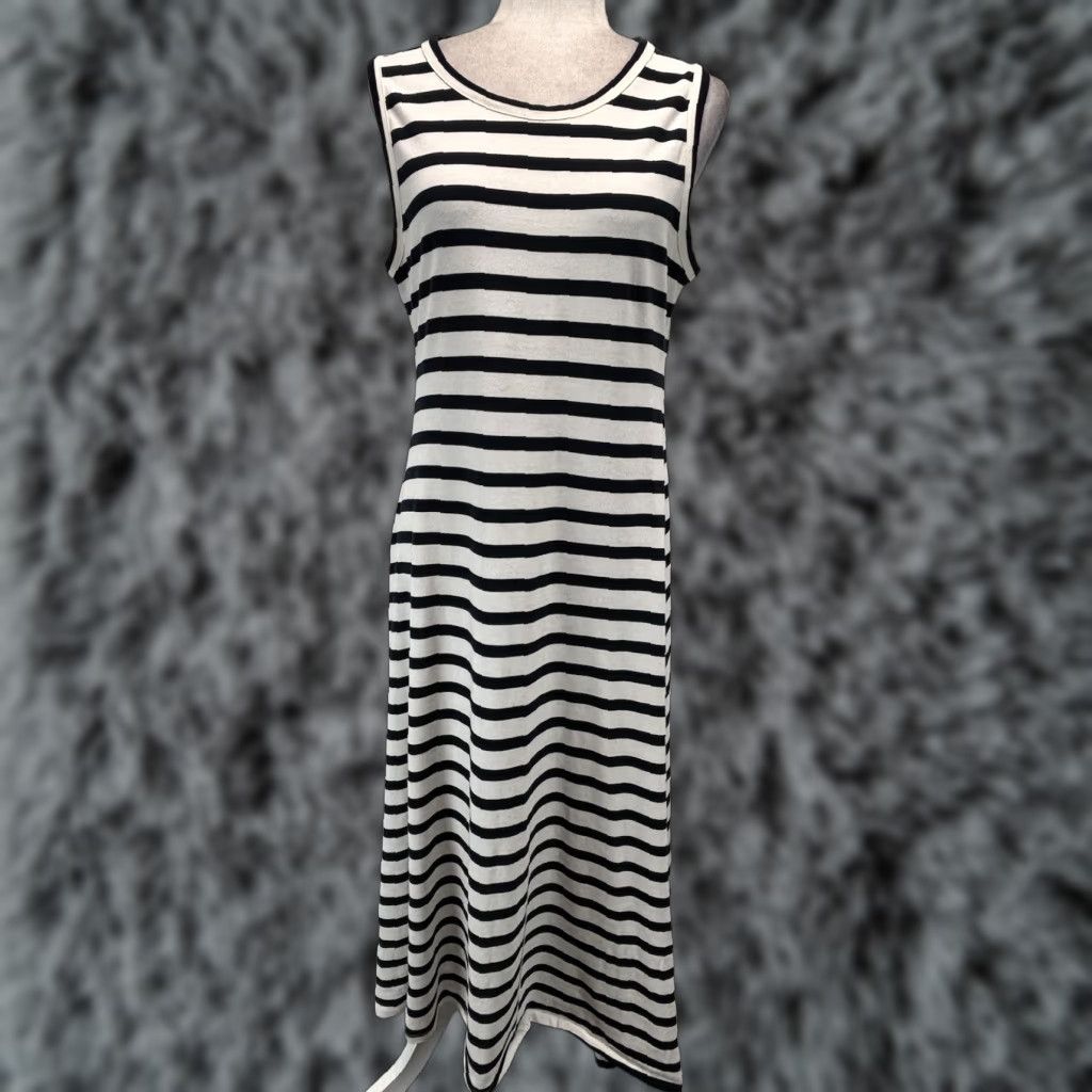 J.Crew J. Crew Striped Maxi Dress Sz Medium Sleeveless Navy White Classic Nautical Size M / US 6-8 / IT 42-44 - 1 Thumbnail