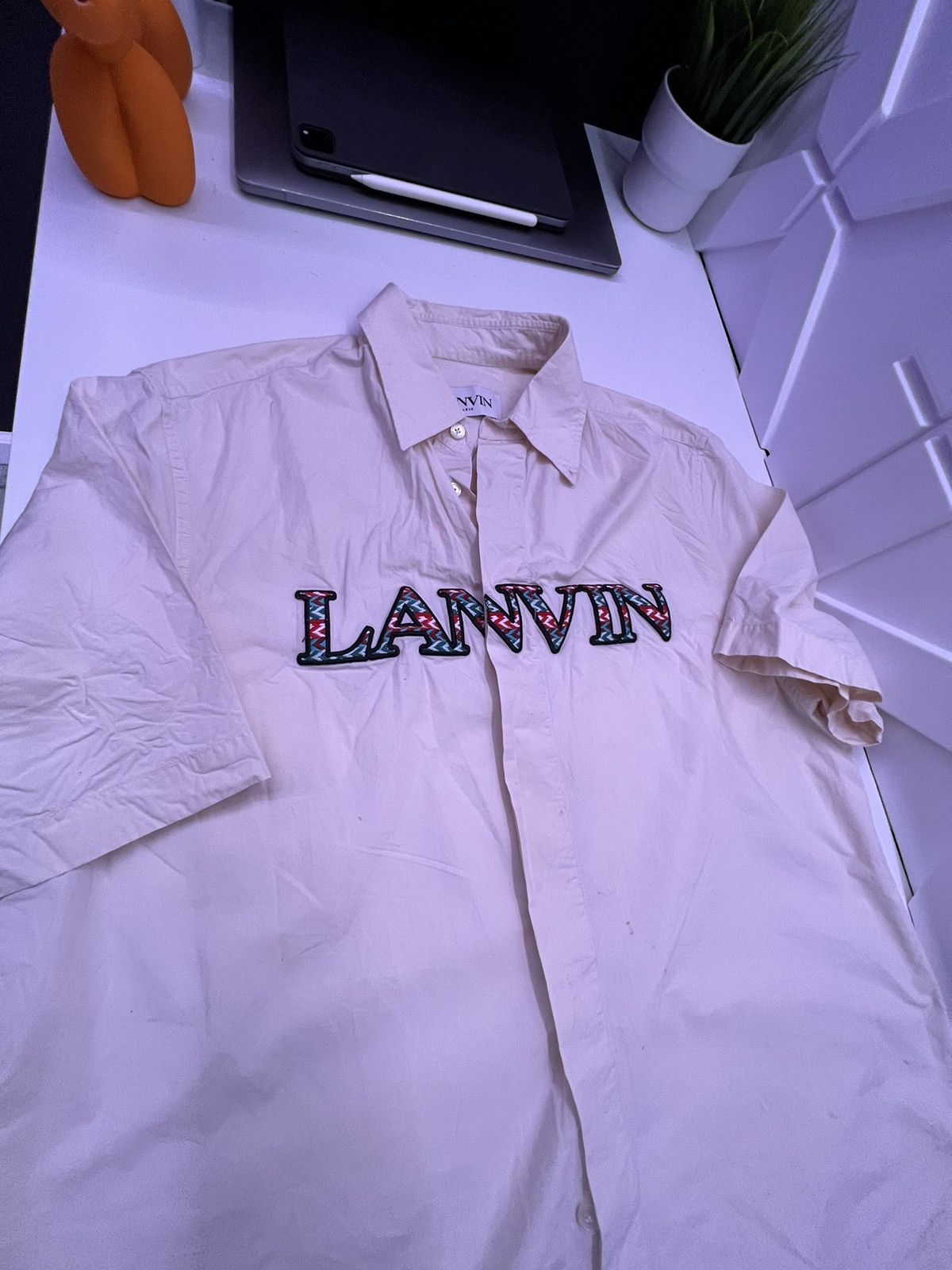 Lanvin Lanvin Embroidered Logo Relaxed-Fit Shirt Size US S / EU 44-46 / 1 - 2 Thumbnail