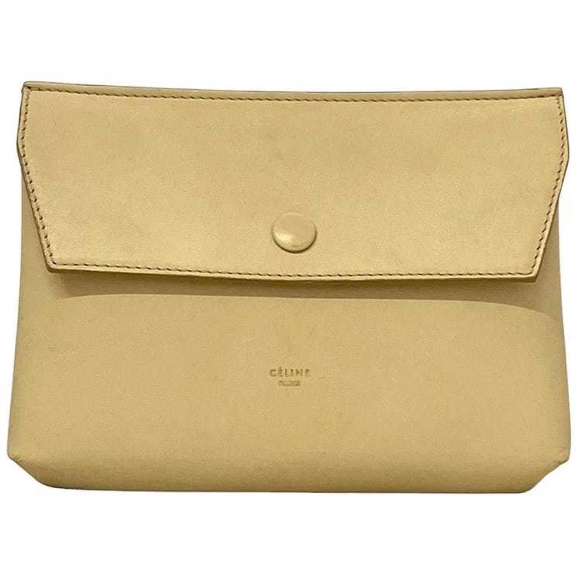 Celine Celine pouch ec-24269 beige leather CELINE for men and women Size ONE SIZE - 1 Thumbnail