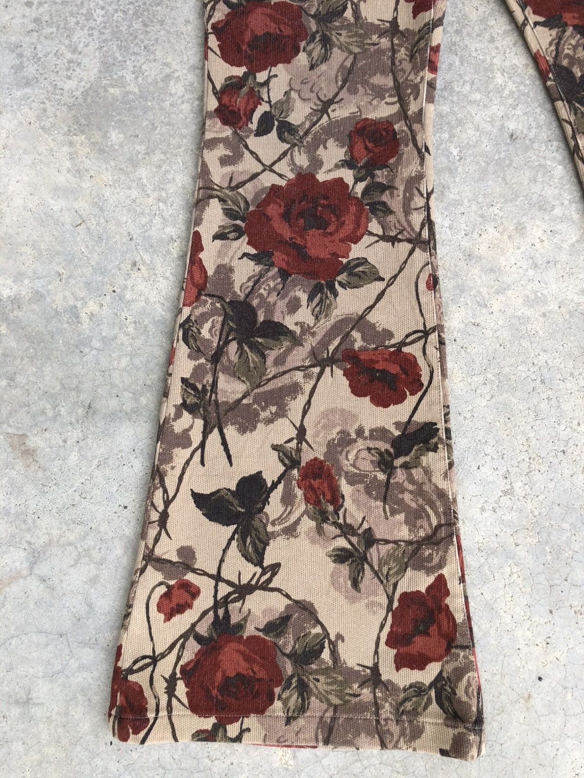 Tornado Mart Rare Tornado Mart Flared Bootcut Jeans Fullprint Flower Size US 31 - 6 Thumbnail
