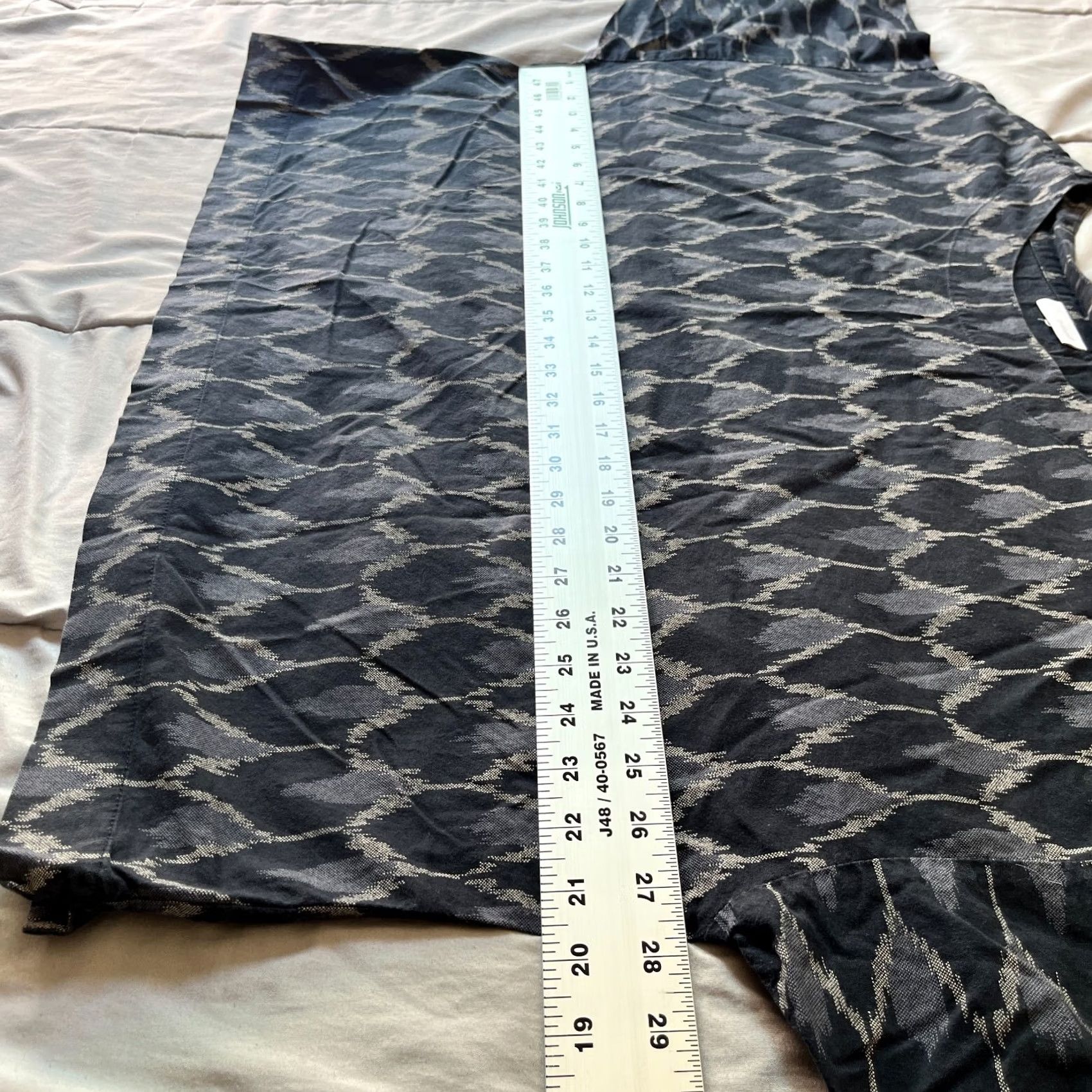 J. Jill J. Jill PureJill Womens Kimono Top Large Blue Ikat Boxy Oversized Cotton Boho Shirt Womens L Blue Ikat Boho Kimono Top Size L / US 10 / IT 46 - 6 Thumbnail
