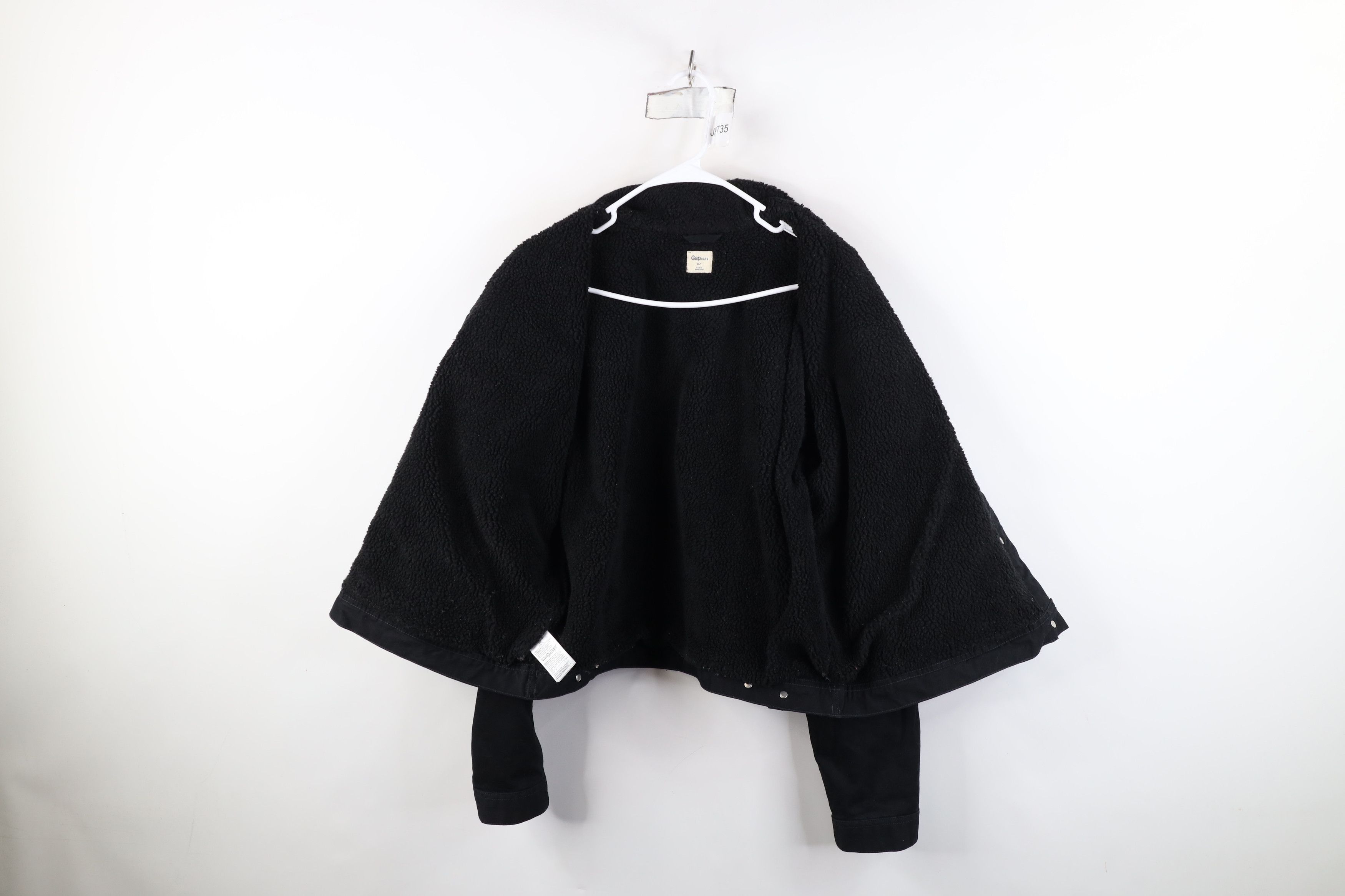 Gap Vintage Y2K Gap Fleece Lined Denim Trucker Jacket Black Size XL / US 12-14 / IT 48-50 - 9 Thumbnail