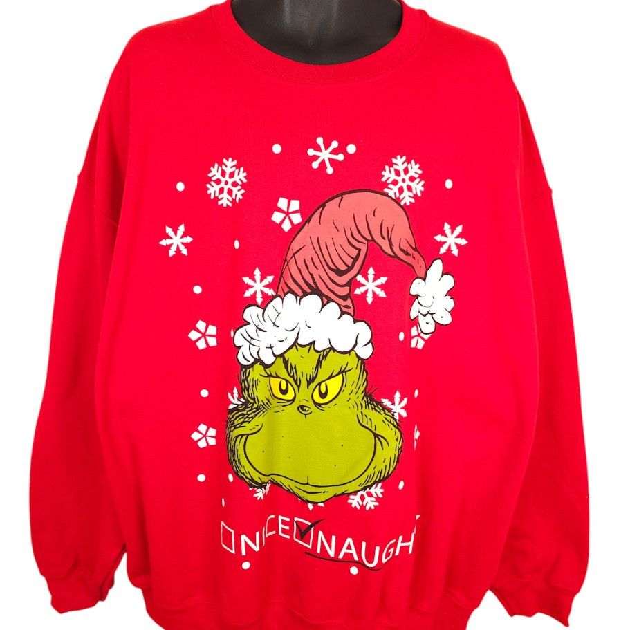 Other The Grinch Christmas Sweatshirt Mens Size 2XL Red Naughty Size US XXL / EU 58 / 5 - 1 Thumbnail