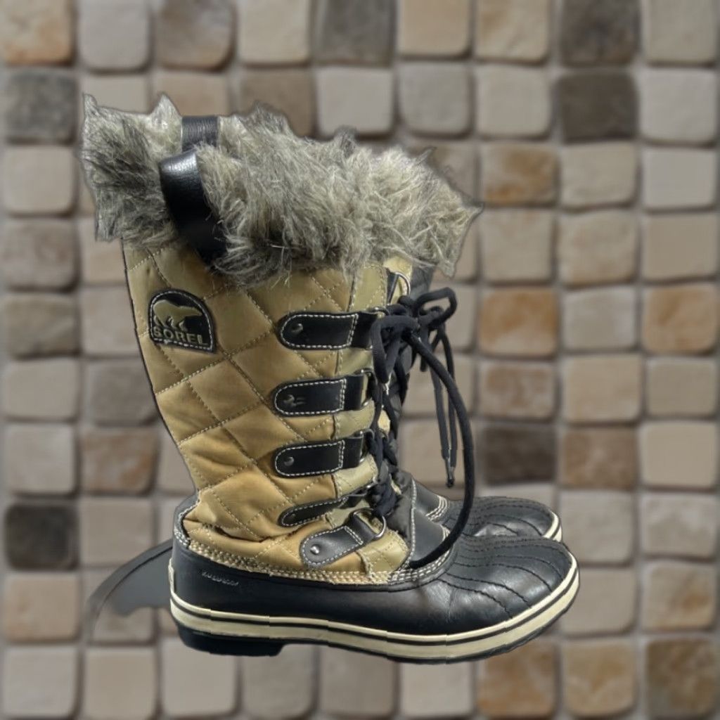 SOREL Sorel Tofino Boots Womens Mid-Calf Beige Leather Round Toe Snow Winter Leather Shaft Lace Up Casual - Womens Boots Size US 6.5 / IT 36.5 - 1 Thumbnail