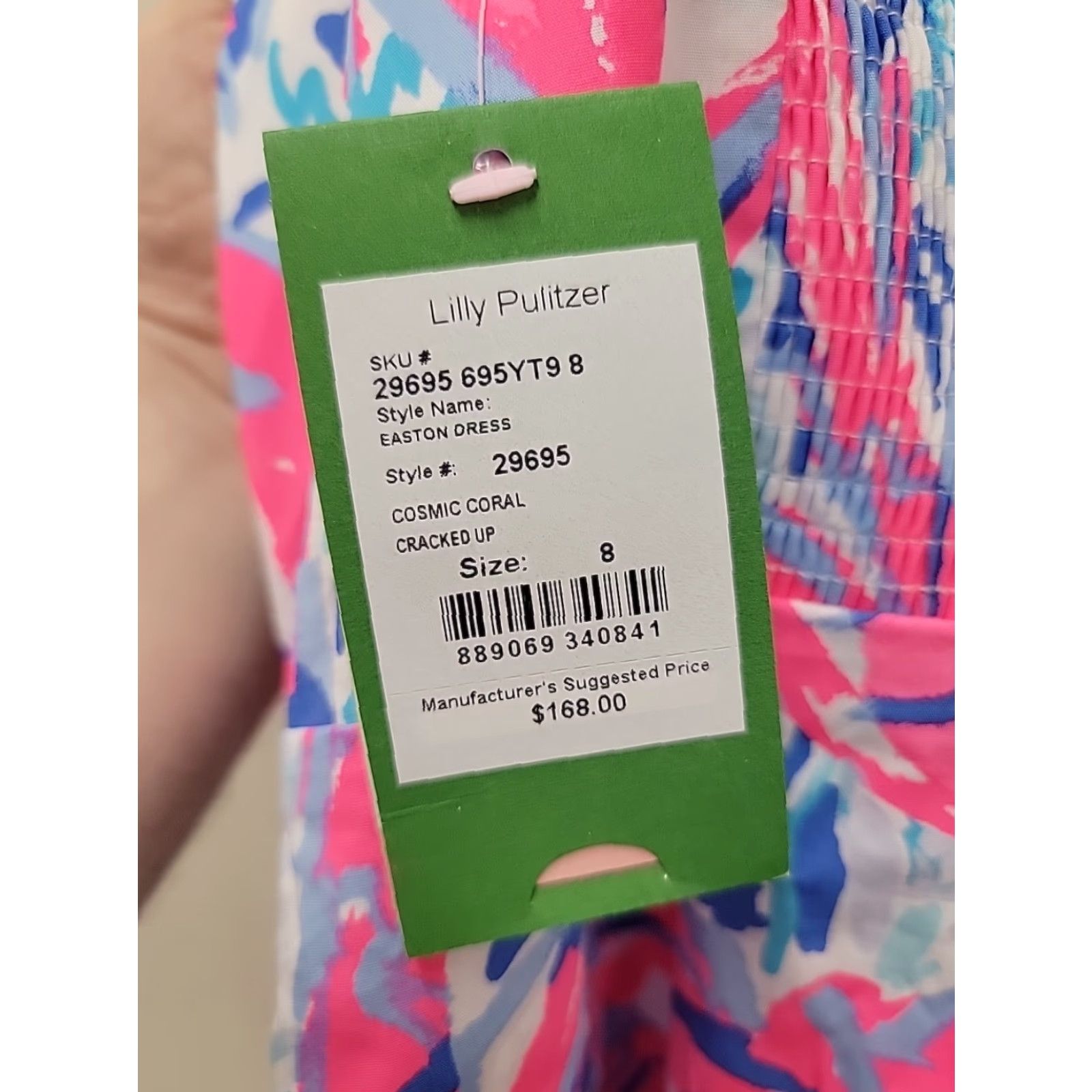 Lilly Pulitzer NWT Lilly Pulitzer Easton Dress COSMIC CORAL CRACKED UP Women’s Size 8 Dress Sleeveless Knee-Length Multicolor Fit & Flare Size M / US 6-8 / IT 42-44 - 3 Thumbnail