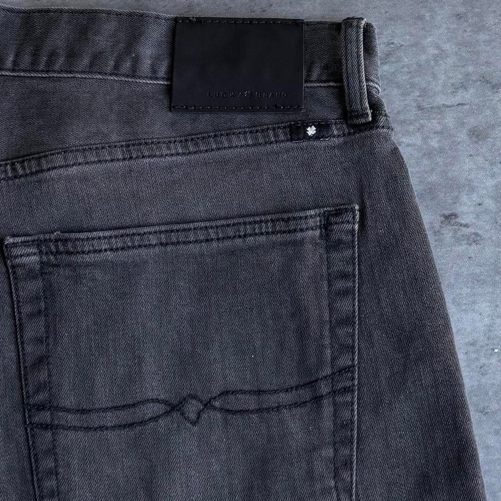 Japanese Brand × Lucky Brand × Playboi Carti Lucky Brand Embroidered Baggy Opium Faded Black Denim Jeans Size US 38 / EU 54 - 3 Thumbnail