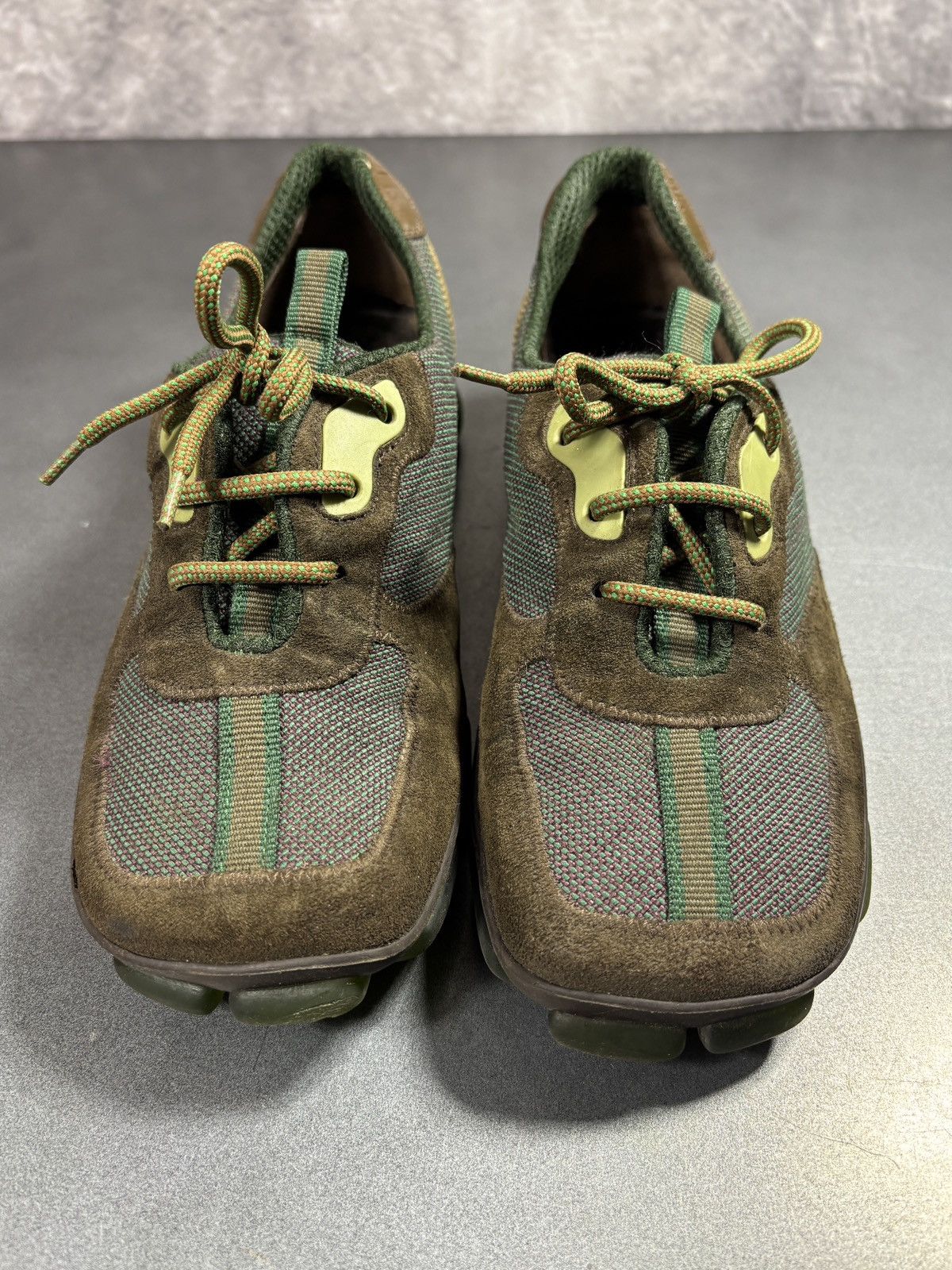 Miu Miu F/W 1999 Miu Miu Runway Sneakers Suede Square Toe Green Shoe Size US 7 / IT 37 - 11 Thumbnail