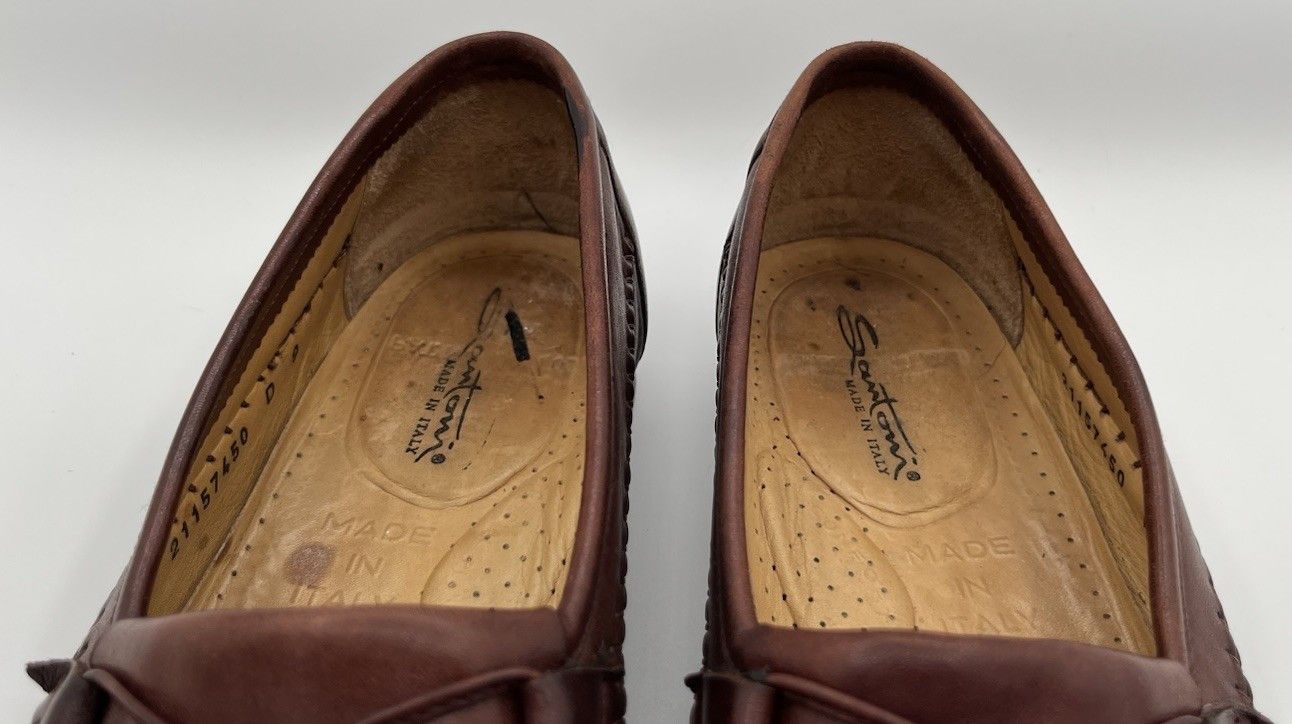 Santoni Santoni Italy Handmade Stitched Brown Leather Loafers 9D Size US 9 / EU 42 - 9 Thumbnail