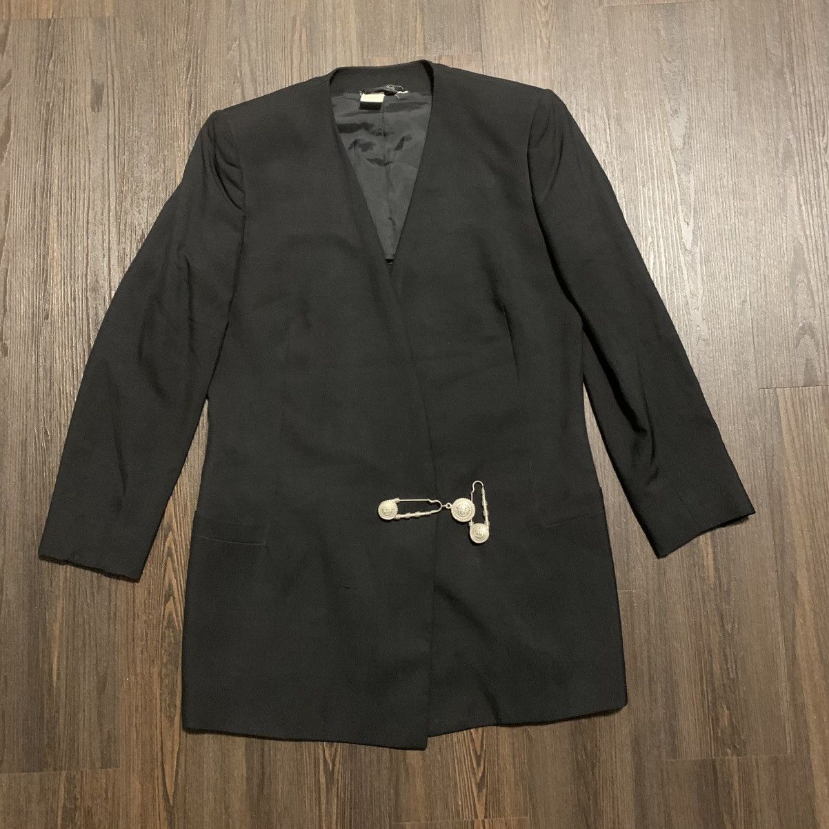 Versace 80’s Gianni Versace Medusa Pin Blazer Jacket Size L / US 10 / IT 46 - 1 Thumbnail