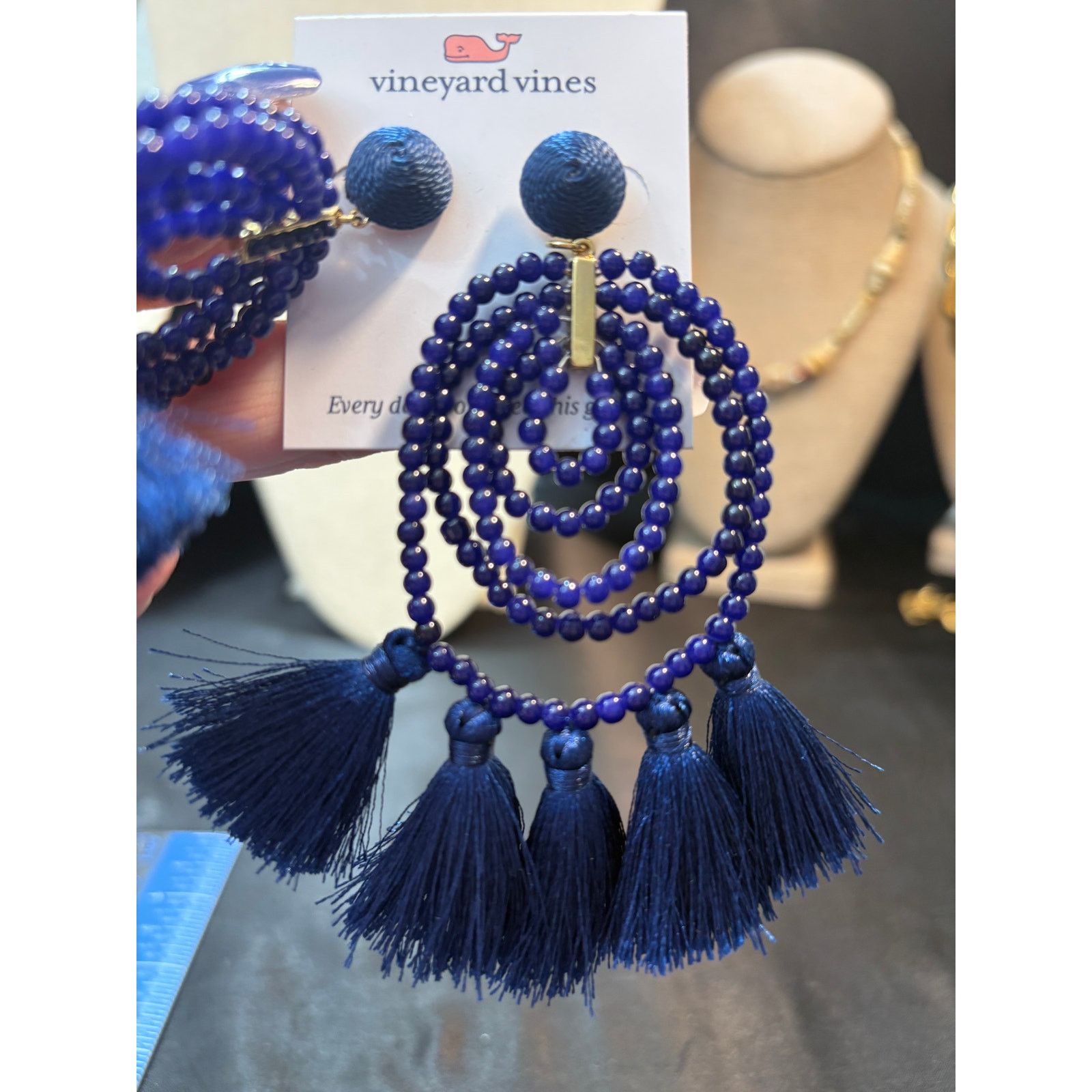 Other Vineyard Vines Deep Bay Beaded Tassel Earrings Statement Size ONE SIZE - 9 Thumbnail