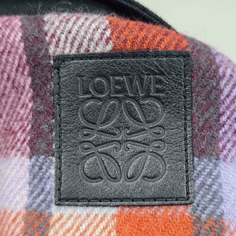 Loewe LOEWE Classic purple checkered leather logo woolen coat Size M / US 6-8 / IT 42-44 - 7 Thumbnail