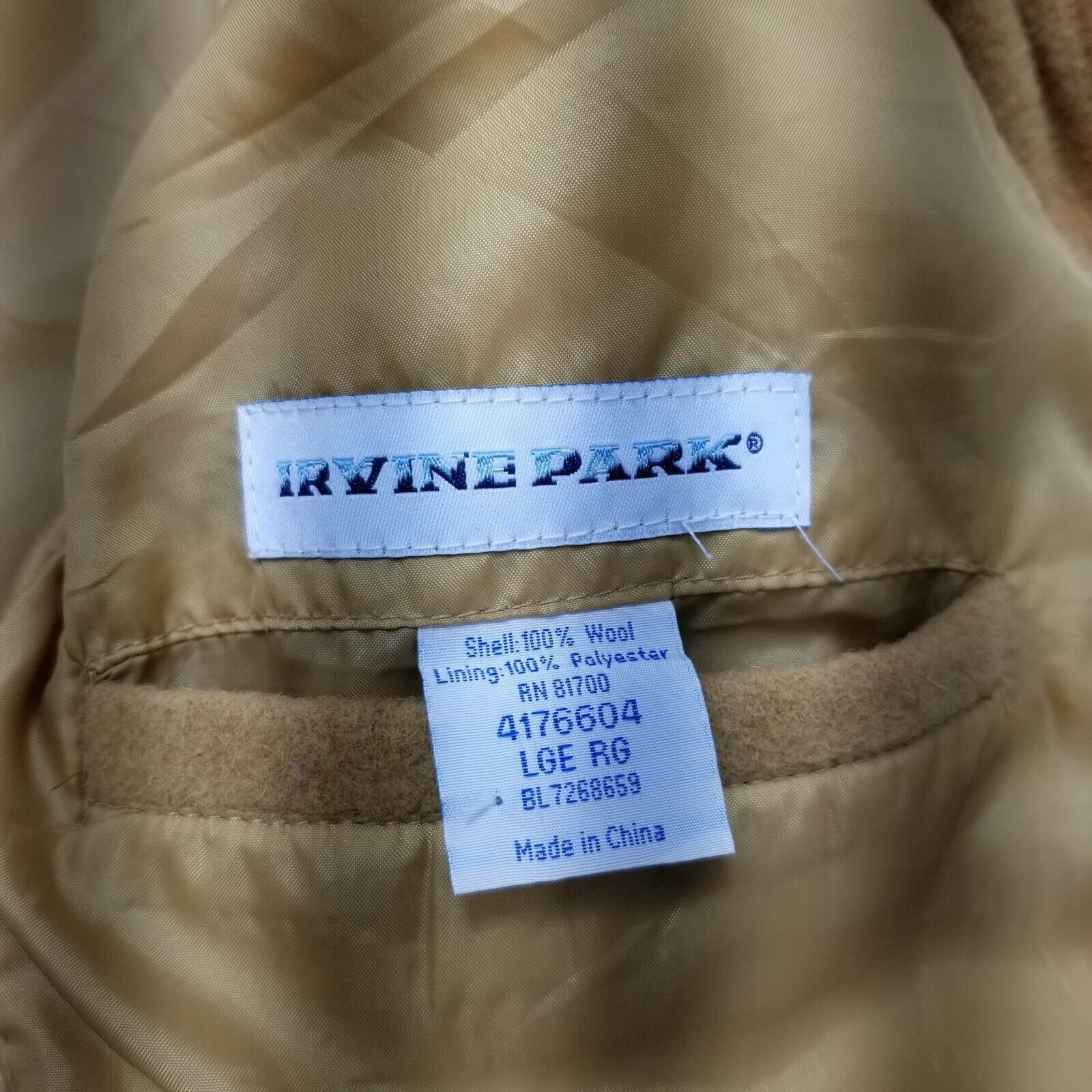 Other Irvine Park Jacket Mens Large 100% Wool Pea Coat Pockets Zip Size US L / EU 52-54 / 3 - 9 Thumbnail