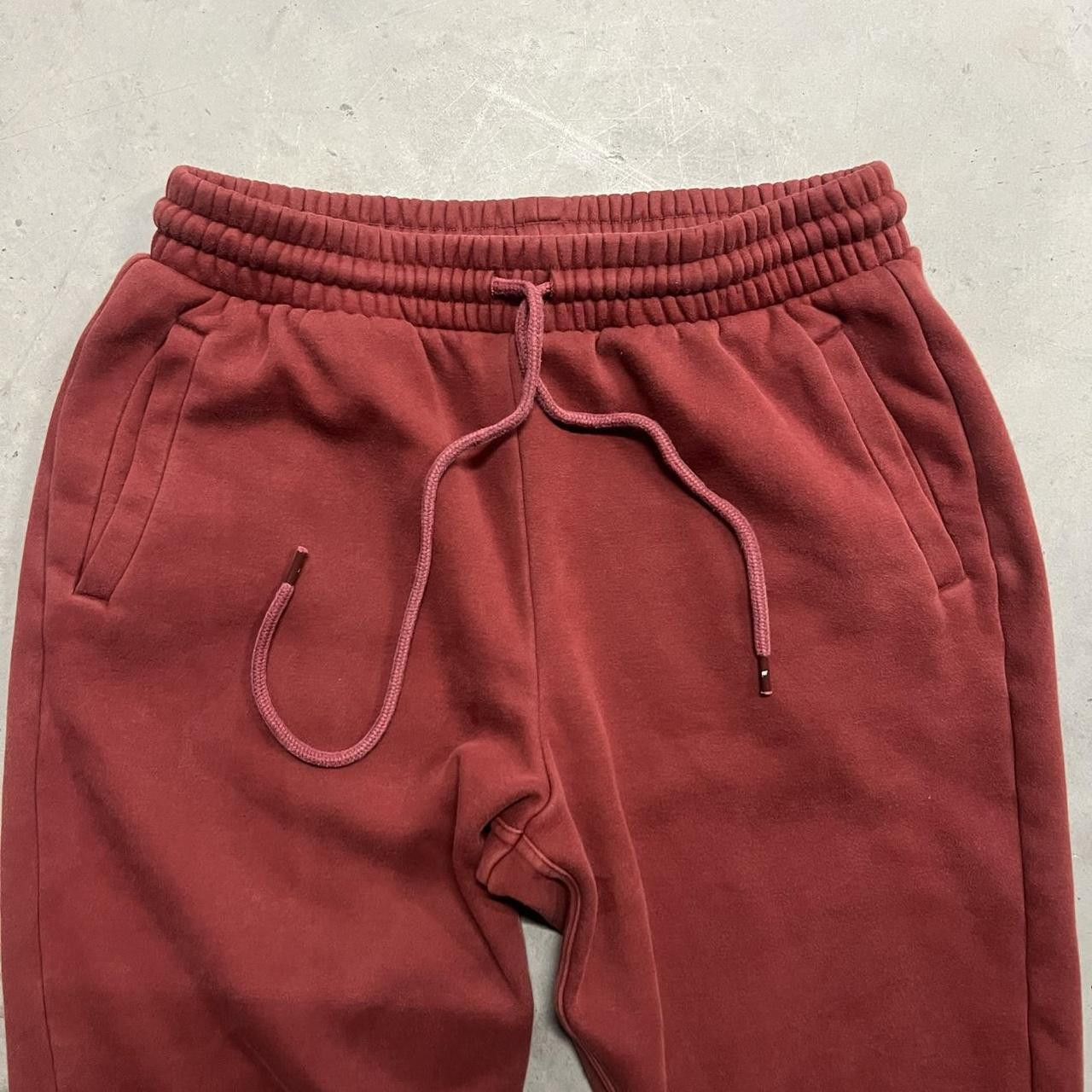 Japanese Brand × Vintage Vintage Y2K Burgundy Sweatpants With drawstrings! Size US 34 / EU 50 - 2 Thumbnail