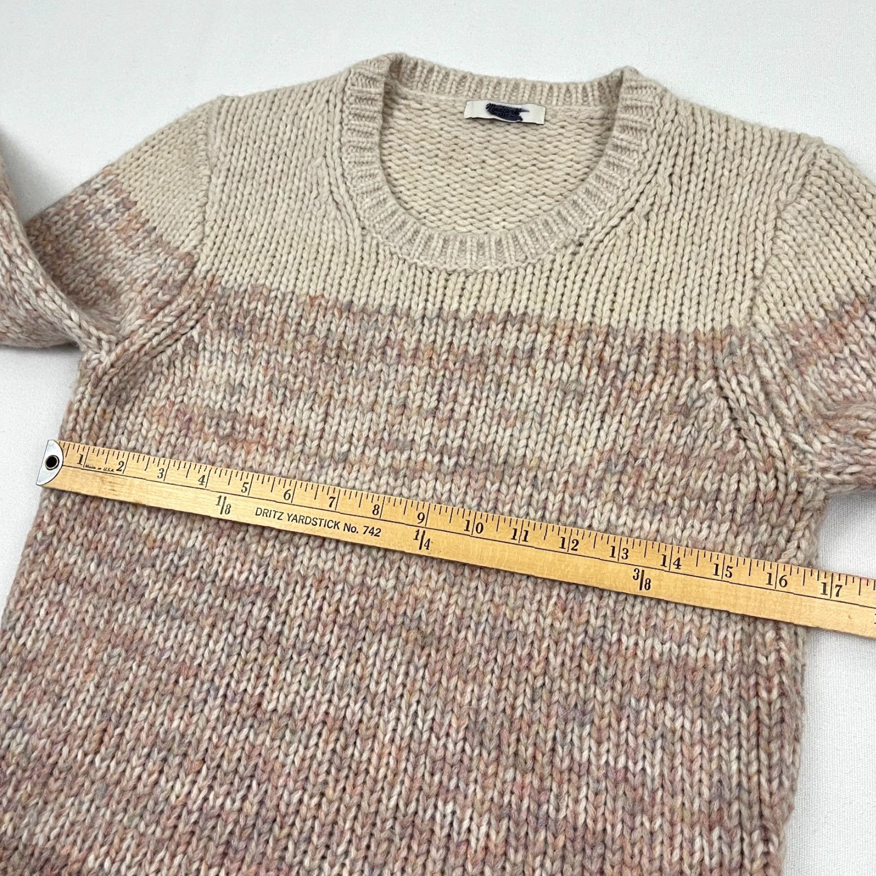 Madewell VINTAGE Madewell Sweater Womens Small Wool Blend Brown Ombre Gradient Knit Crew Pullover Size S / US 4 / IT 40 - 4 Thumbnail
