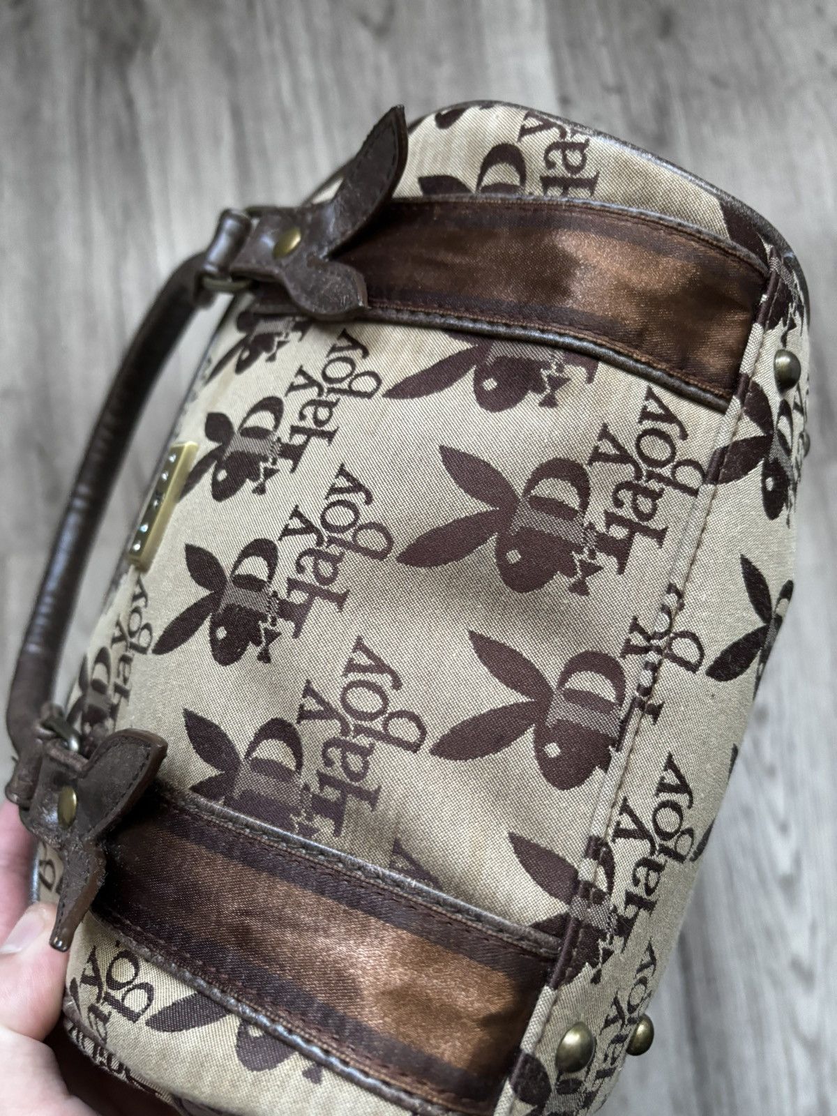 Playboy Playboy Monogram Mini Handbag Brown 2000s Vintage Size ONE SIZE - 5 Thumbnail