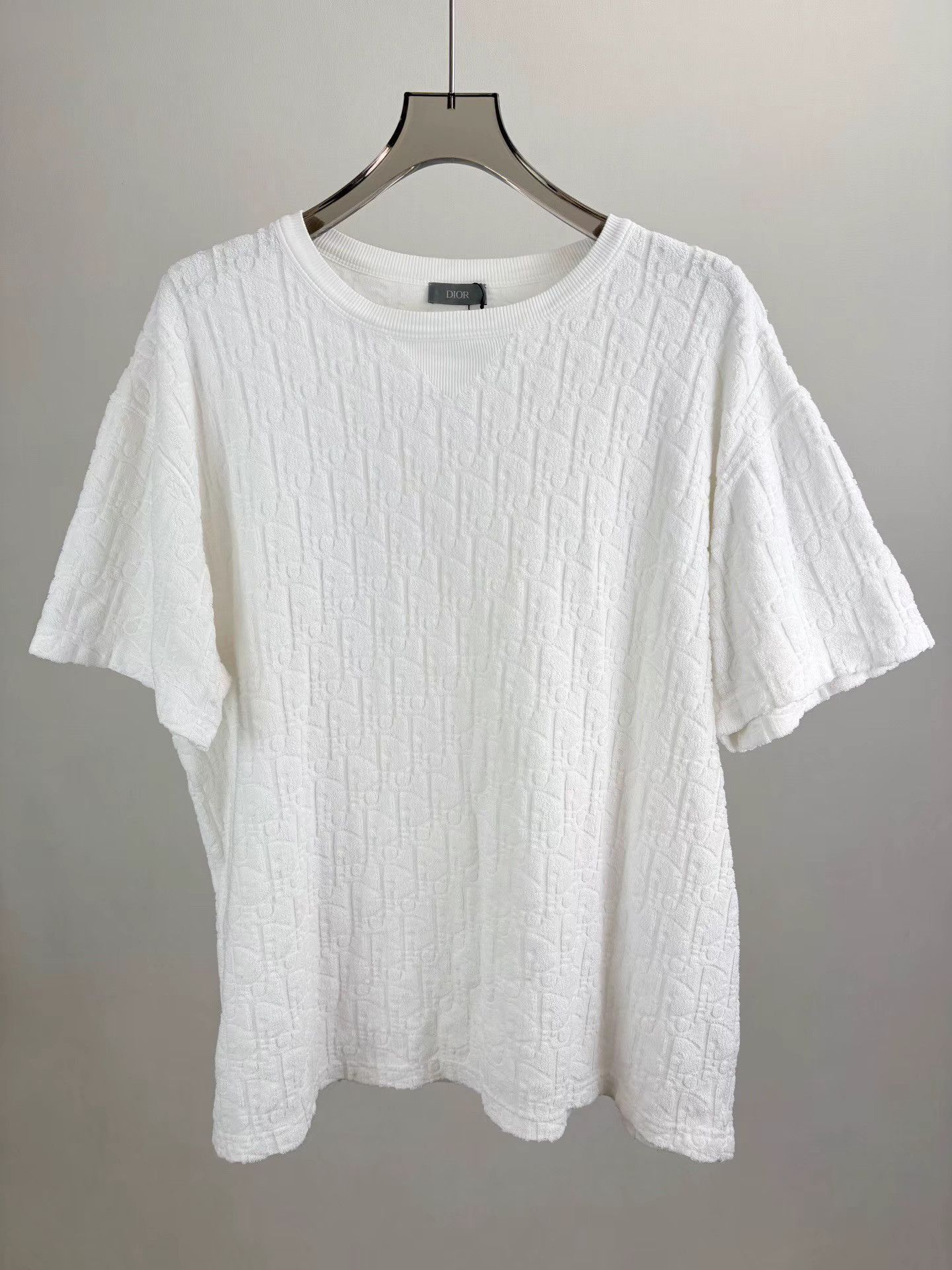 Dior White Textured Short Sleeve Shirt Size US XL / EU 56 / 4 - 1 Thumbnail